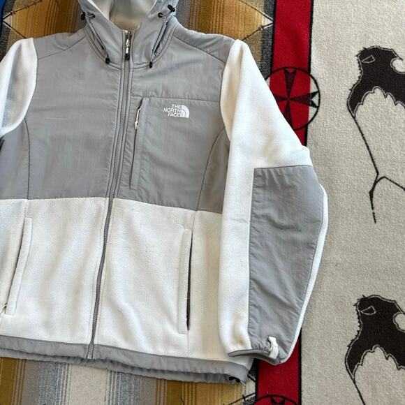 The North Face White Denali Fleece Hooded Full Zip Jacket Women's Size XL - Picture 6 of 12